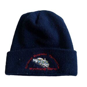 Navy Blue Grand Rapids Terminal Wyoming Yard Embroidered Knit Beanie Winter Hat